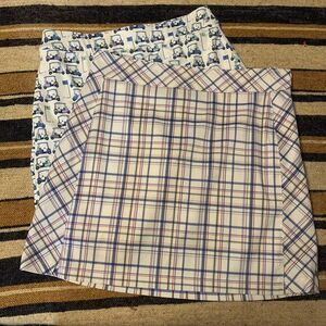 Izod Skort Skirt Bundle Golf Tennis Golf Cart Plaid White Small 4 Preppy Pastel‎